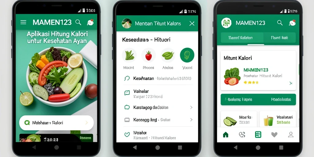 Tampilan antarmuka MAMEN123 yang sederhana dan informatif untuk hitung kalori.