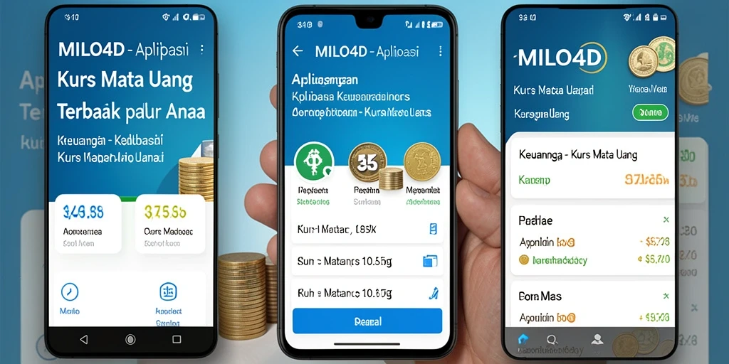 Tampilan antarmuka aplikasi MILO4D untuk Kurs Mata Uang.