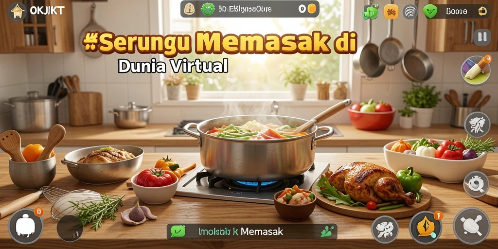 Antarmuka pengguna OKJKT yang menarik dan menawan saat memasak.