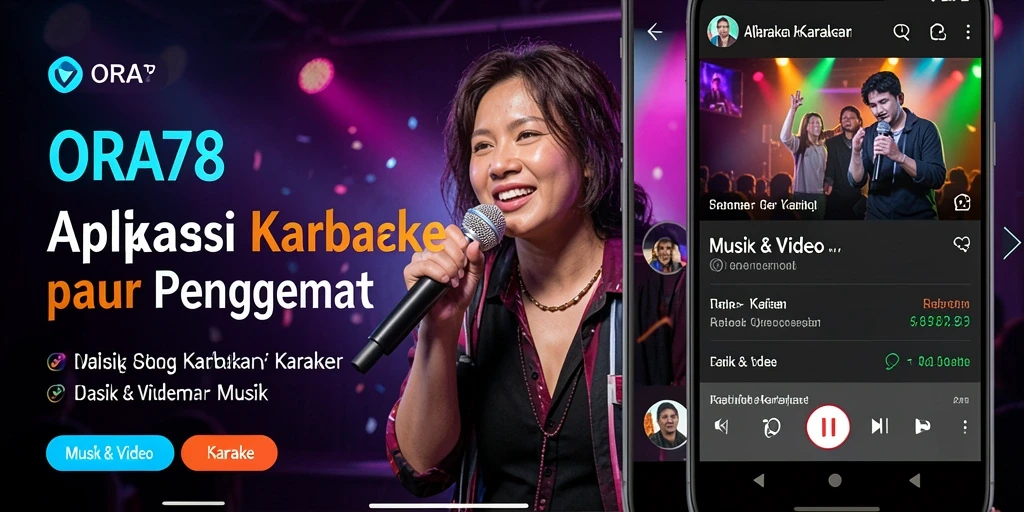 Screenshot antarmuka aplikasi ORA78 dengan fitur Karaoke yang menarik.