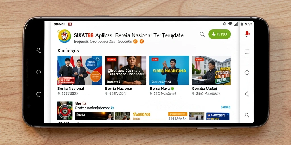 Antarmuka aplikasi SIKAT88 yang mudah digunakan untuk berita nasional.
